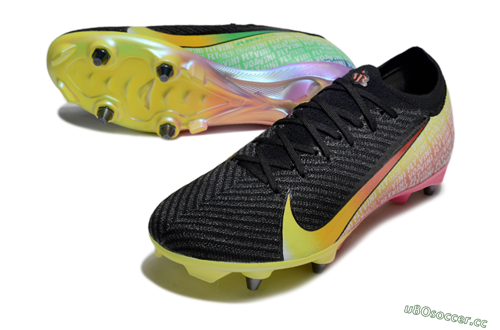 Men's Nike Air Zoom Mercurial Vapor 16 Elite SG Soft Ground Low-Tops Football Boots - Black/Yellow/Red 3