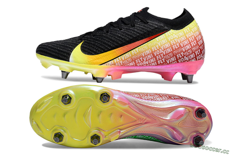 Men's Nike Air Zoom Mercurial Vapor 16 Elite SG Soft Ground Low-Tops Football Boots - Black/Yellow/Red 1