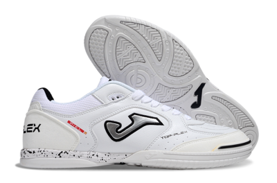 Men's Joma Top Flex IC Indoor & Futsal Low-Tops Football Shoes - White/Silver/Black