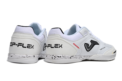 Men's Joma Top Flex IC Indoor & Futsal Low-Tops Football Shoes - White/Silver/Black