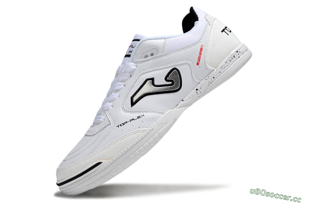 Men's Joma Top Flex IC Indoor & Futsal Low-Tops Football Shoes - White/Silver/Black 5