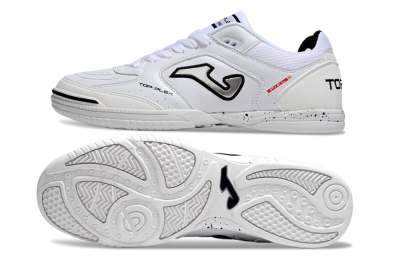 Men's Joma Top Flex IC Indoor & Futsal Low-Tops Football Shoes - White/Silver/Black