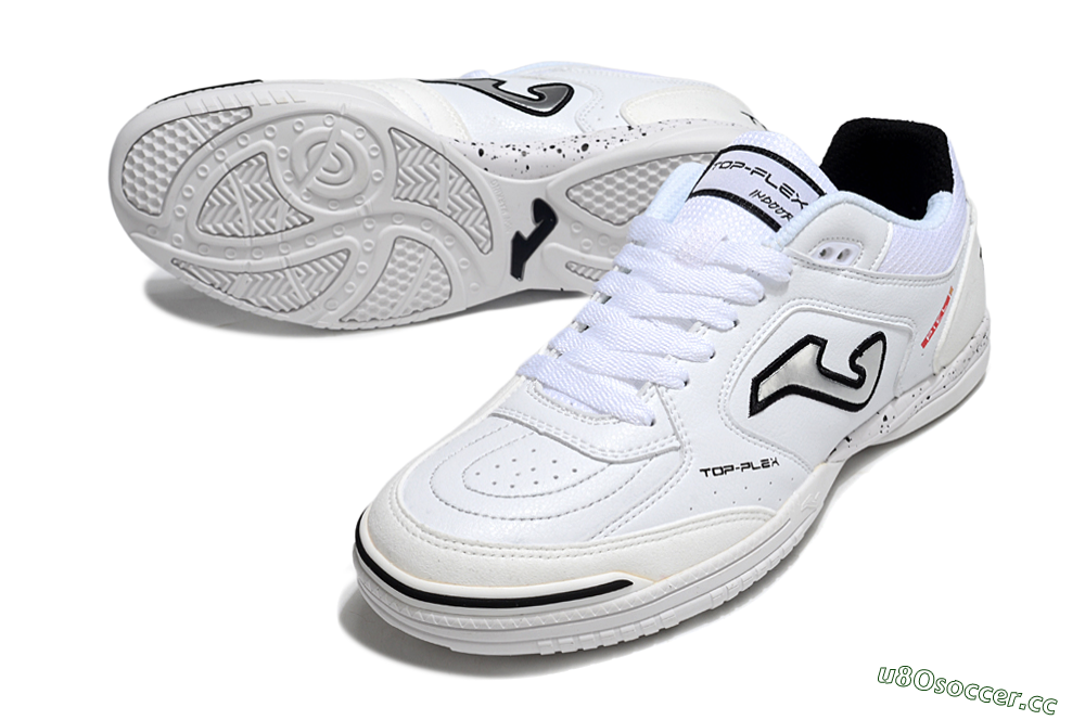 Men's Joma Top Flex IC Indoor & Futsal Low-Tops Football Shoes - White/Silver/Black 3