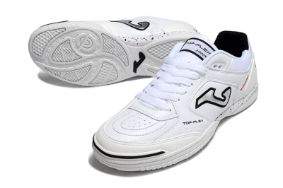 Men's Joma Top Flex IC Indoor & Futsal Low-Tops Football Shoes - White/Silver/Black