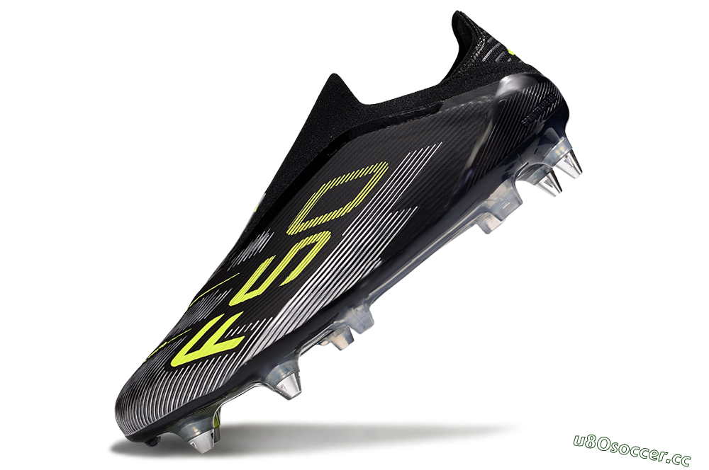 Men's Adidas F50 Elite Laceless SG Soft Ground Low-Tops Football Boots - Black/Silver/Yellow 5