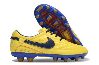 Men's Nike Tiempo Legend R10 Elite FG Firm Ground Low-Tops Football Boots - Yellow/Black/Blue