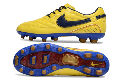 Men's Nike Tiempo Legend R10 Elite FG Firm Ground Low-Tops Football Boots - Yellow/Black/Blue