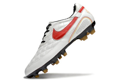 Men's Nike Tiempo Legend R10 Elite FG Firm Ground Low-Tops Football Boots - White/Red/Yellow