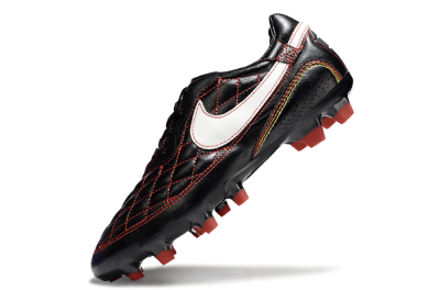 Men's Nike Tiempo Legend R10 Elite FG Firm Ground Low-Tops Football Boots - Black/Red/White