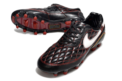 Men's Nike Tiempo Legend R10 Elite FG Firm Ground Low-Tops Football Boots - Black/Red/White