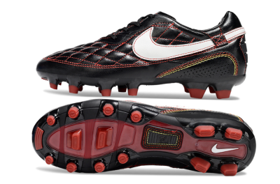 Men's Nike Tiempo Legend R10 Elite FG Firm Ground Low-Tops Football Boots - Black/Red/White