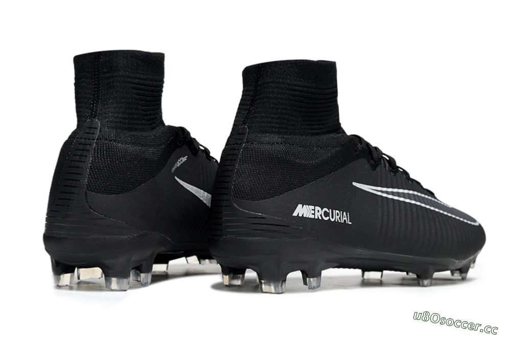Men's Nike Zoom Mercurial Superfly 5 Elite FG Firm Ground High-Tops Football Boots - Black/White 6