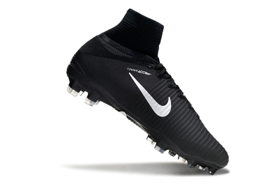 Men's Nike Zoom Mercurial Superfly 5 Elite FG Firm Ground High-Tops Football Boots - Black/White