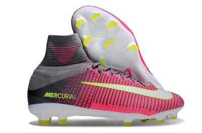 Men's Nike Zoom Mercurial Superfly 5 Elite FG Firm Ground High-Tops Football Boots - Pink/Black/Yellow