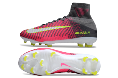 Men's Nike Zoom Mercurial Superfly 5 Elite FG Firm Ground High-Tops Football Boots - Pink/Black/Yellow