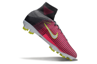 Men's Nike Zoom Mercurial Superfly 5 Elite FG Firm Ground High-Tops Football Boots - Pink/Black/Yellow
