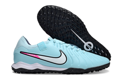 Men's Nike Tiempo Legend 10 Pro TF Artificial Turf Low-Tops Football Shoes - Jade/White/Pink