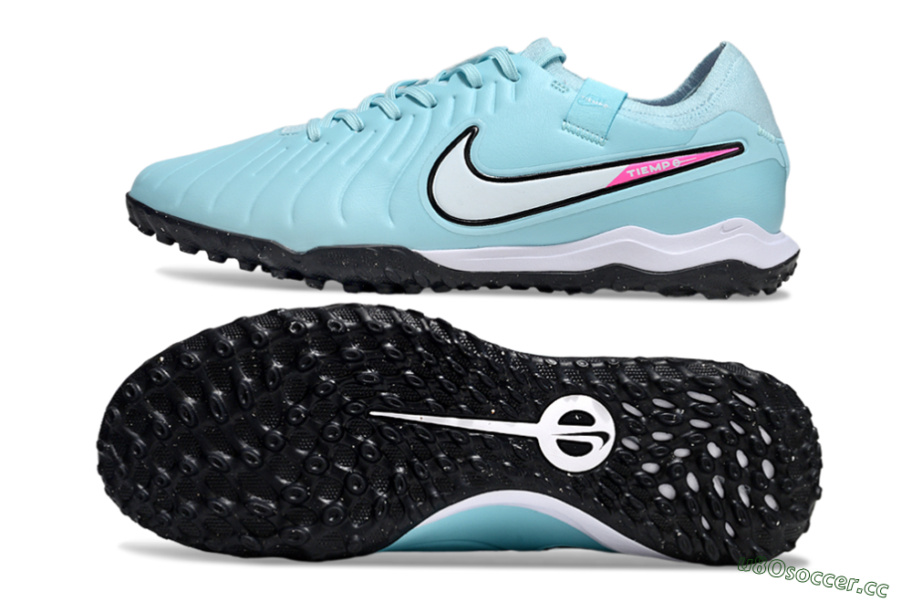 Men's Nike Tiempo Legend 10 Pro TF Artificial Turf Low-Tops Football Shoes - Jade/White/Pink 1