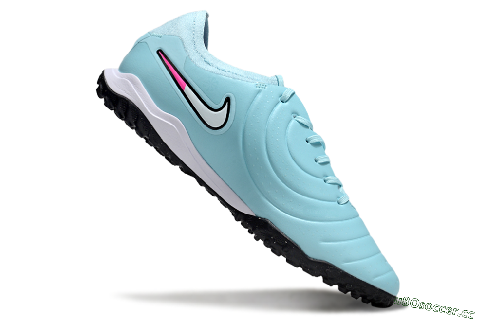 Men's Nike Tiempo Legend 10 Pro TF Artificial Turf Low-Tops Football Shoes - Jade/White/Pink 3