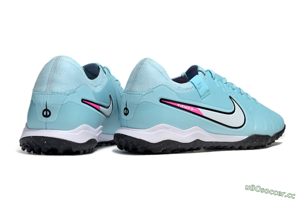 Men's Nike Tiempo Legend 10 Pro TF Artificial Turf Low-Tops Football Shoes - Jade/White/Pink 5