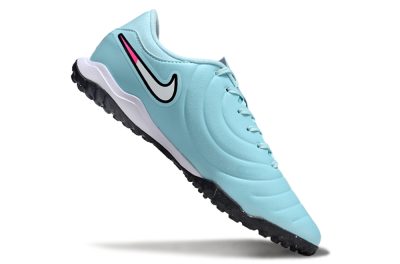 Men's Nike Tiempo Legend 10 Academy TF Artificial Turf Low-Tops Football Shoes - Jade/White/Pink