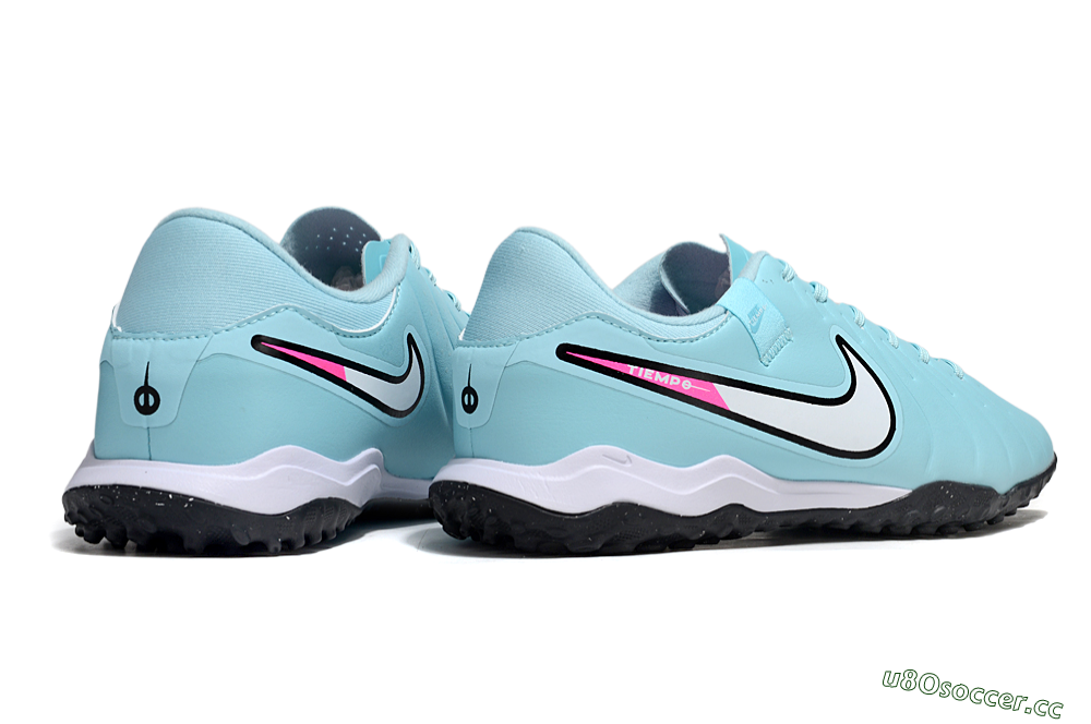 Men's Nike Tiempo Legend 10 Academy TF Artificial Turf Low-Tops Football Shoes - Jade/White/Pink 6