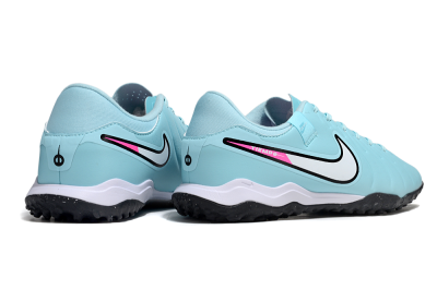 Men's Nike Tiempo Legend 10 Academy TF Artificial Turf Low-Tops Football Shoes - Jade/White/Pink