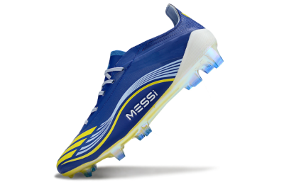 Men's Messi x Adidas F50 Elite FG Firm Ground Low-Tops Football Boots - Blue/Jade/Yellow