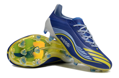 Men's Messi x Adidas F50 Elite FG Firm Ground Low-Tops Football Boots - Blue/Jade/Yellow