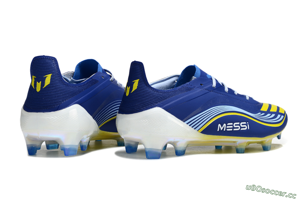 Men's Messi x Adidas F50 Elite FG Firm Ground Low-Tops Football Boots - Blue/Jade/Yellow 6