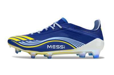 Men's Messi x Adidas F50 Elite FG Firm Ground Low-Tops Football Boots - Blue/Jade/Yellow