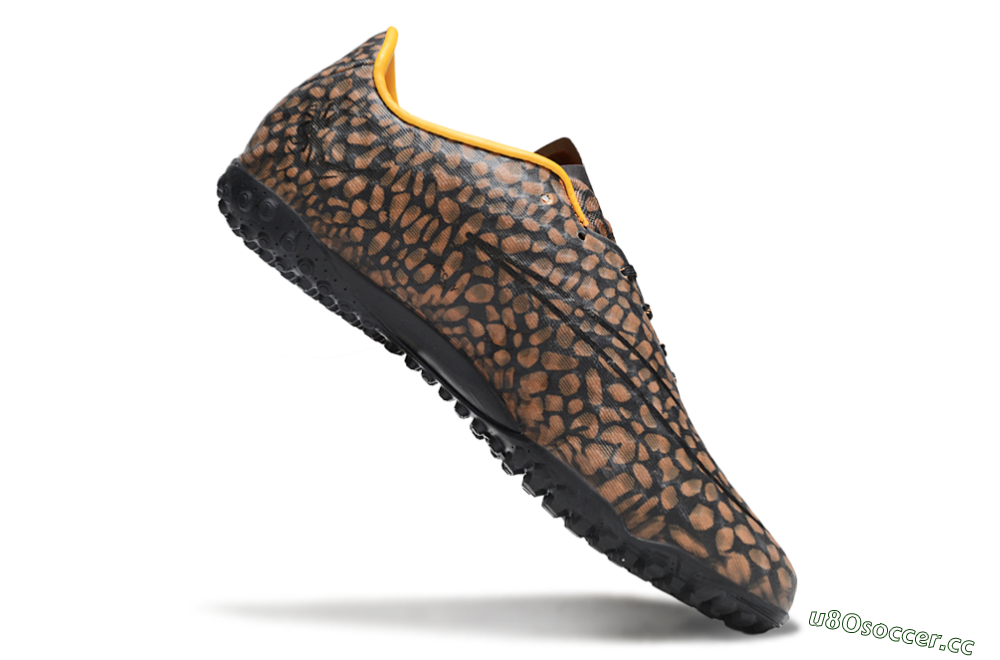 Men's Nike Hypervenom Phantom TF Artificial Turf Low-Tops Football Shoes - Brown/Black/Yellow 4