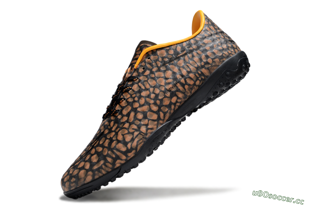 Men's Nike Hypervenom Phantom TF Artificial Turf Low-Tops Football Shoes - Brown/Black/Yellow 5