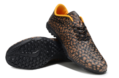 Men's Nike Hypervenom Phantom TF Artificial Turf Low-Tops Football Shoes - Brown/Black/Yellow