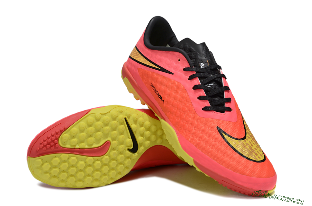 Men's Nike Hypervenom Phantom TF Artificial Turf Low-Tops Football Shoes - Red/Yellow/Black 3