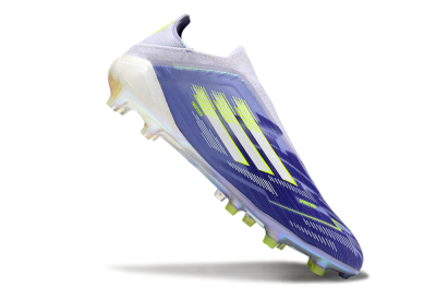 Unisex Adidas F50 Elite Laceless FG Firm Ground Low-Tops Football Boots - Blue/Silver/Yellow