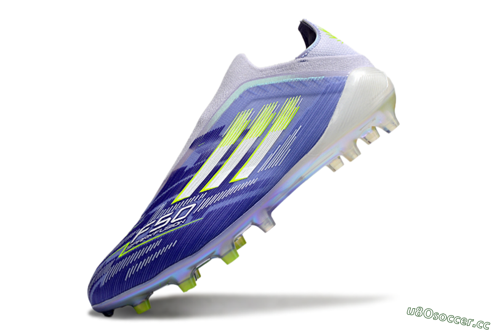 Unisex Adidas F50 Elite Laceless FG Firm Ground Low-Tops Football Boots - Blue/Silver/Yellow 5