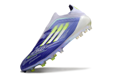 Unisex Adidas F50 Elite Laceless FG Firm Ground Low-Tops Football Boots - Blue/Silver/Yellow