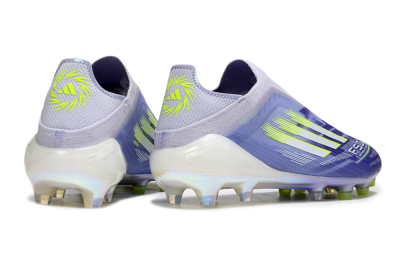 Unisex Adidas F50 Elite Laceless FG Firm Ground Low-Tops Football Boots - Blue/Silver/Yellow