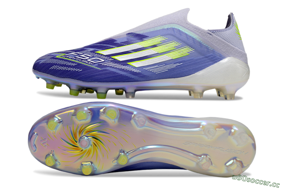 Unisex Adidas F50 Elite Laceless FG Firm Ground Low-Tops Football Boots - Blue/Silver/Yellow 1