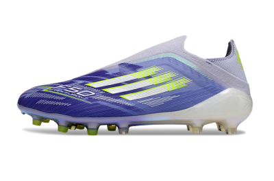 Unisex Adidas F50 Elite Laceless FG Firm Ground Low-Tops Football Boots - Blue/Silver/Yellow