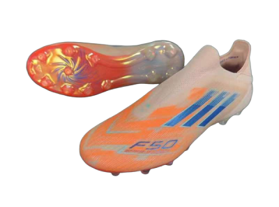 Unisex Adidas F50+ Elite Laceless FG Firm Ground Low-Tops Football Boots - Pink/Blue/Gold