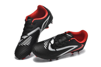 Men's Nike Phantom 6 Elite FG Firm Ground Low-Tops Football Boots - Black/Silver/Red