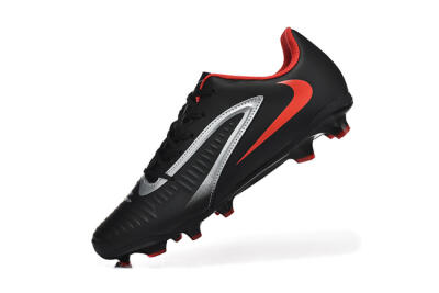 Men's Nike Phantom 6 Elite FG Firm Ground Low-Tops Football Boots - Black/Silver/Red