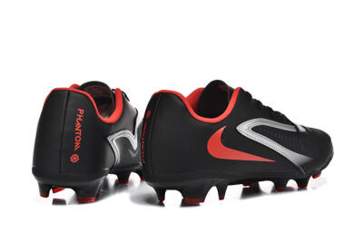 Men's Nike Phantom 6 Elite FG Firm Ground Low-Tops Football Boots - Black/Silver/Red