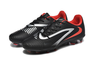 Men's Nike Phantom 6 Elite FG Firm Ground Low-Tops Football Boots - Black/Silver/Red