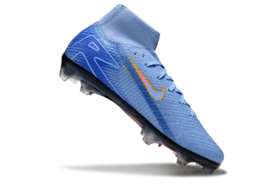 Unisex Nike Air Zoom Mercurial Superfly 10 Elite FG Firm Ground High-Tops Football Boots - Blue/Pink/Gold