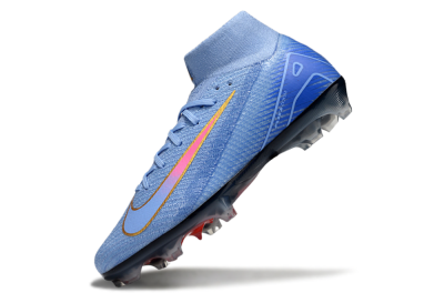 Unisex Nike Air Zoom Mercurial Superfly 10 Elite FG Firm Ground High-Tops Football Boots - Blue/Pink/Gold