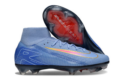 Unisex Nike Air Zoom Mercurial Superfly 10 Elite FG Firm Ground High-Tops Football Boots - Blue/Pink/Gold