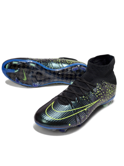 Men's Nike Zoom Mercurial Superfly 4 Elite FG Firm Ground High-Tops Football Boots - Black/Yellow/Blue